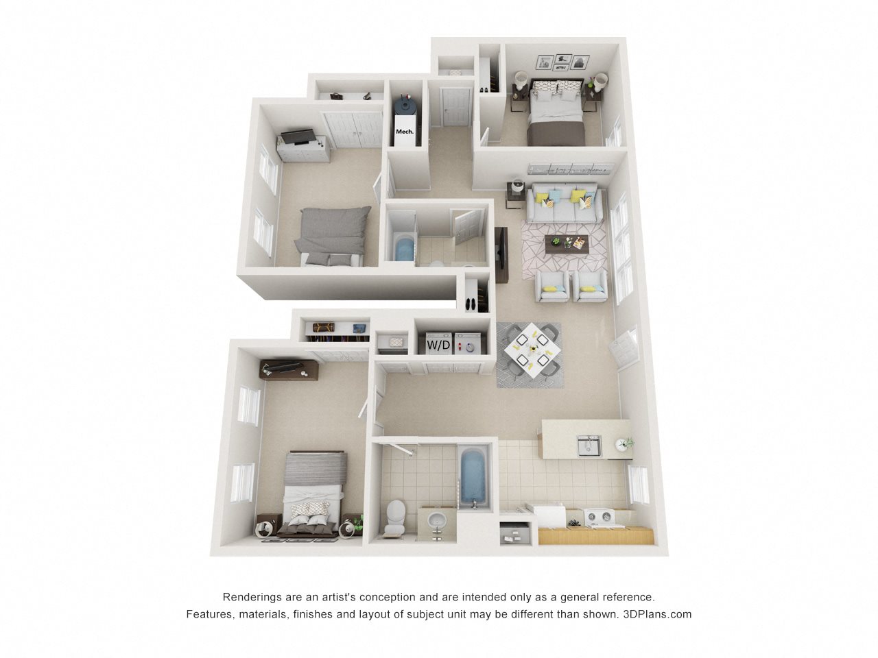 Floor Plans of The Gardens at Birmingham in Ewing, NJ